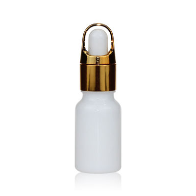 Luxury 10ml White Glass Dropper Bottle For Essential Oil With Gold Pipettes