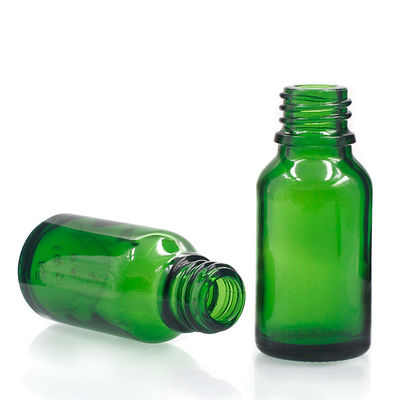 Personal Care Green 15ml Glass Dropper Bottles Aluminum Screw Cap