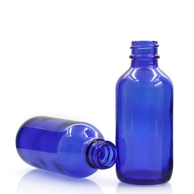 Round ODM Boston Glass Bottles 2 Oz Blue Glass Spray Bottles