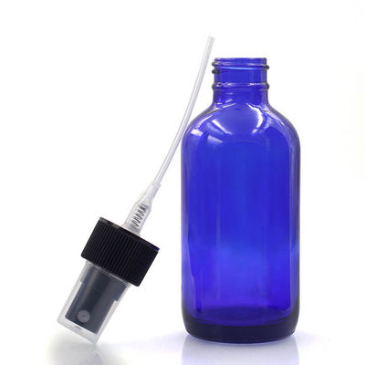 Blue Body 120ml Boston Glass Bottles Screw Spray Pump Dropper Cap