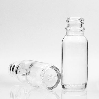 Plastic PP 15ml Boston Glass Bottles Clear Round For Massage Oil