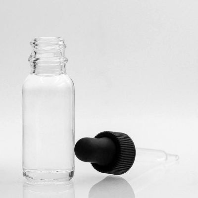 Plastic PP 15ml Boston Glass Bottles Clear Round For Massage Oil