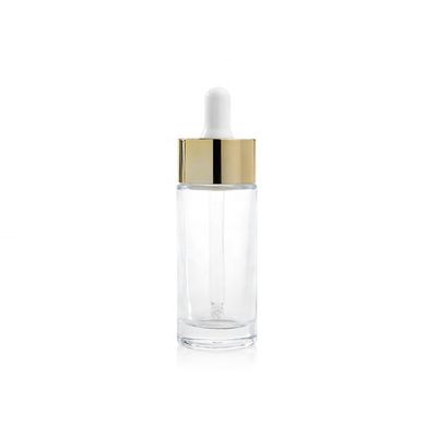Glass Medicine Serum Dropper Bottles 30ml Cosmetic Container With Gold Cap