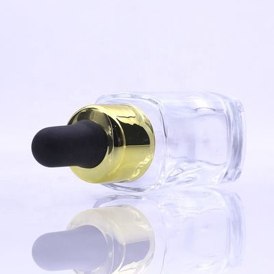 Skin Care Serum Dropper Bottles Empty Square 20ml Clear Color