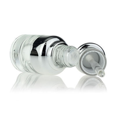 Luxury 35ml Serum Dropper Bottles With Silver Pump Lid Press Dropper Cap