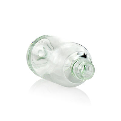 Clear 16ml Round Fancy Dropper Bottles PETG Plastic Cap For Cosmetics