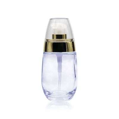 Luxury 60ml Glass Foundation Bottle Pump Sprayer For Skin Care Cream
