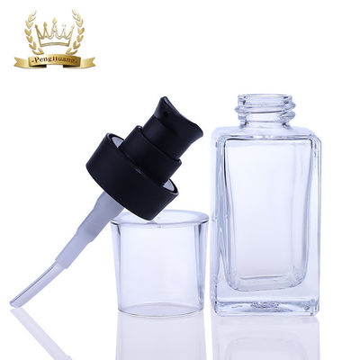 smooth Pump Liquid Foundation Bottles 30ml Clear Square Bottle