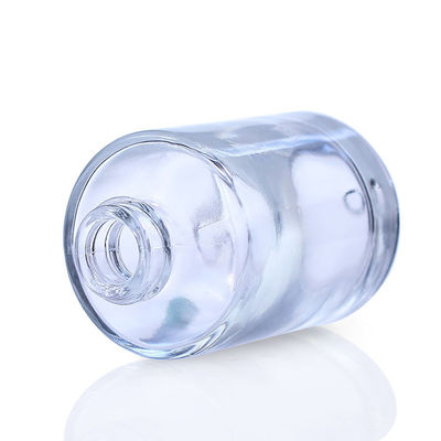 30ml Luxury Clear Square Cosmetic Foundation Glass Bottle With Pump Spray F012