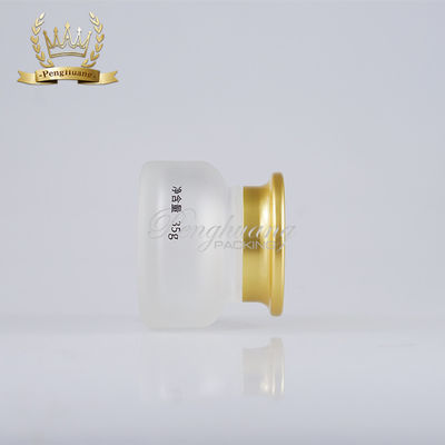 Empty 35ml Cream Glass Jars Cosmetic Packaging With Screw Cap