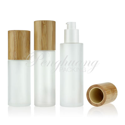 50g Face Cream Recycled Cosmetic Glass Jar With Bamboo Cap