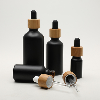 Empty Violet Black Dropper Screw Cap Glass Bottle for Essential Oil Hair Oil