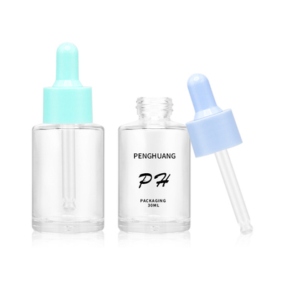 Colored 30ml Glass Serum Dropper Bottles Cosmetic Skincare Packaging
