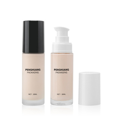 ODM 30ml Glass Empty Liquid Foundation Bottles With Pump Face Care Moisturizer