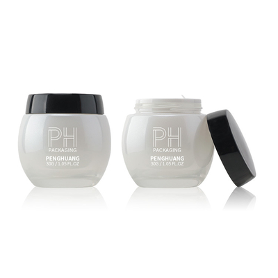 Luxury Custom Frosted Glass Cream Jar Blue 30g 50g 120g Facial Cream Container With Cap