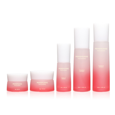 Round Shape Cosmetic Bottle Set Hyaluronic Acid Glass Skincare