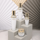 Pearl White Cosmetic Bottle Set 30ml 100ml Hyaluronic Acid Glass Skincare Packaging Set