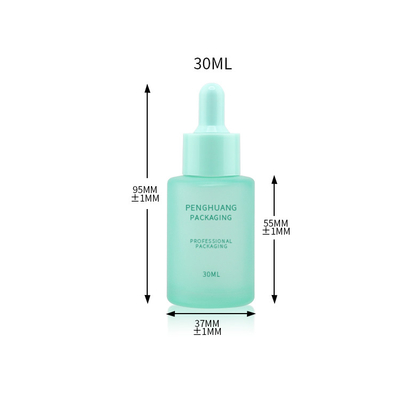Frosted Colorful Glass Serum Bottle Cosmetic Packaging Glass Essential Oil Dropper Bottles 30ml