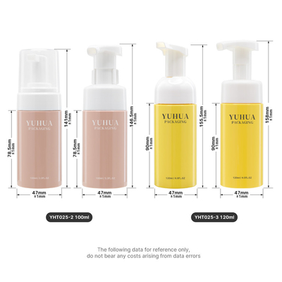 Custom  100ml 120ml Plastic Foam Pump Bottle For Hand Wash Liquid Facial Cleanser Soap