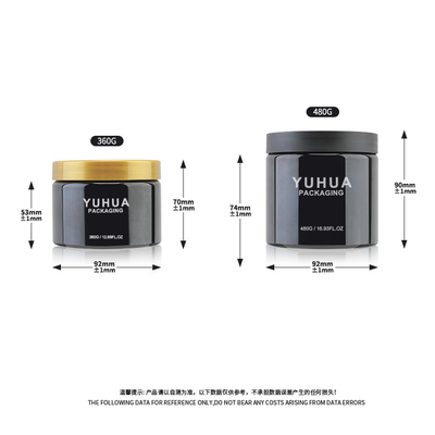 360g 480g Luxury Cosmetic Containers Recycled Facial Mask Packaging Jar With Flat Top Cap