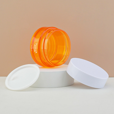 Orange PET Plastic Jar Color Round Flat Cap Cream Lotion Packaging 30g