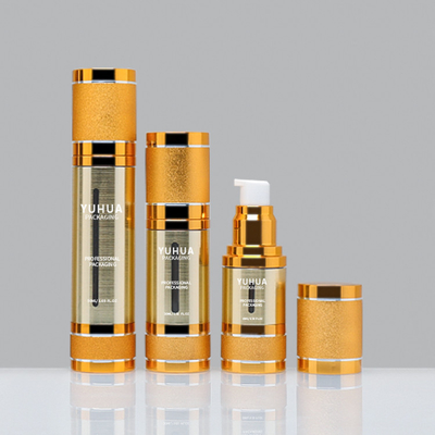 Cylinder Lotion Airless Pump Bottle 15ml 30ml 50ml 100ml Gold Empty Essence Pump Bottle