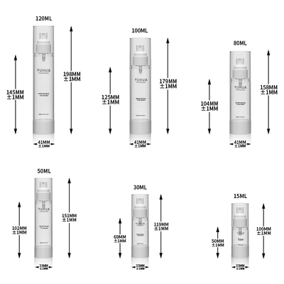 Eco Friendly Plastic Lotion Bottle Cosmetic Containers 15ml 80ml 120ml PET Toner Airless Pump Spray