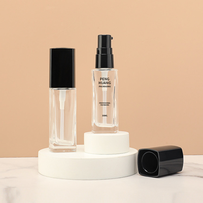 Square Liquid Foundation Bottles Cosmetic Packaging Glass Cream Lotion Bottle