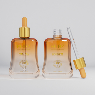 50ml Essence Oil Serum Bottle In Skincare Packaging With Silk Screen Printing
