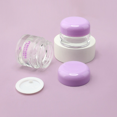 Luxury Glass Cream Jars Set Transparent Round 5g 10g Empty Lip Treatment Balm Glass Jar