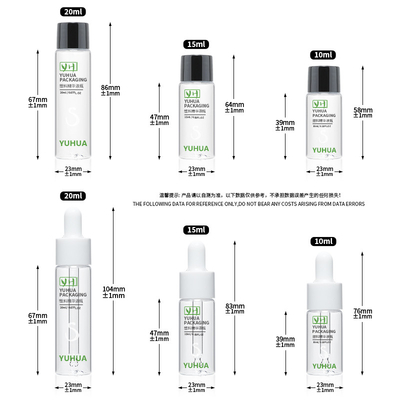 OEM ODM Cosmetic Packaging Screw Cap Toner Bottle 10ml 15ml 20ml Plastic Dropper Bottle