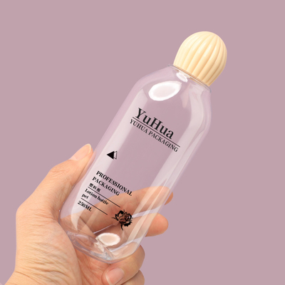 Custom Logo Plastic Packaging Bottles Clear Round Plastic Shampoo Bottle 250ml 400ml