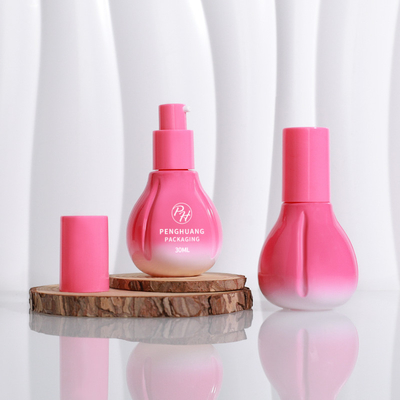 Hot Sale Pump Cap Glass Cosmetic Bottle Container For Serum Cream Lotion
