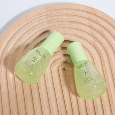 Avocado Green Clear 30ml Glass Liquid Foundation Bottles For Skincare Packaging
