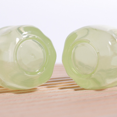 Avocado Green Clear 30ml Glass Liquid Foundation Bottles For Skincare Packaging