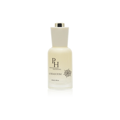 Customized Logo 30ml Round Empty Glass Serum Dropper Bottles With Silk Screen Printing