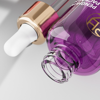 Customized Logo 30ml Empty Round Glass Dropper Bottles For Serum Oil