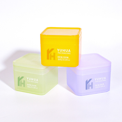 Square Double Wall Plastic Jars Flip Top Cap Makeup Cotton Container Jar With Tweezers