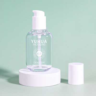 Custom Logo Clear Empty Serum Lotion Pump Bottle Luxury Petg Plastic Cosmetic Bottle With Pump