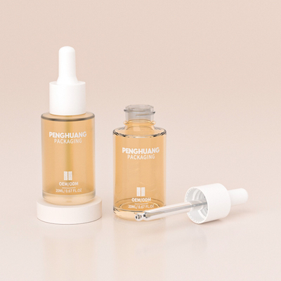 Customized Logo 20ml Clear Glass Serum Dropper Bottles For Cosmetic Packaging