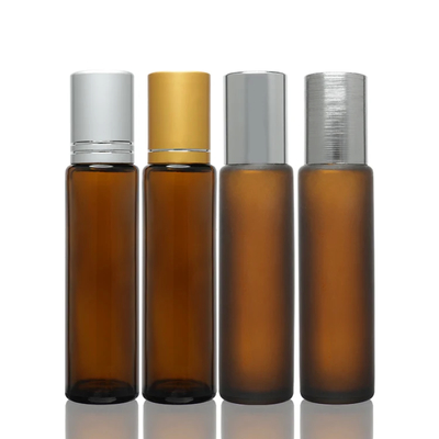 Luxury Cosmetic Packaging Glass Roll On Bottles With Gold Cap Perfume Roll Container