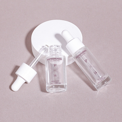 Custom Logo Transparent Oil Dropper Glass Bottle For Serum Hair Oil