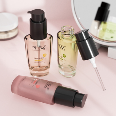 Serum Lotion Pump Bottle 50ml Glass Liquid Foundation Bottles with Pump