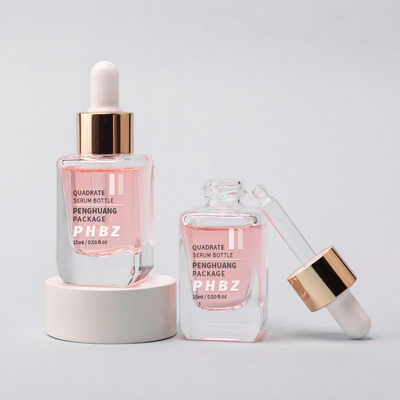 Serum Hair Oil Bottles15ml Cosmetic Packaging Square Liquid Foundation Bottles
