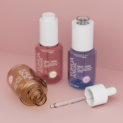 50ml Customizable Serum Dropper Bottles ODM/OEM Clear Oil Serum Plastic Bottle