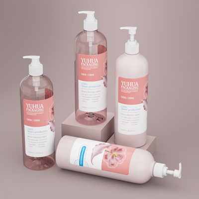 Wholesale Plastic Lotion Bottle White1000ML Custom PET Shampoo and Conditioner Bottle