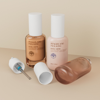 30ml Foundation Bottles Round Empty Liquid Foundation Glass Bottle
