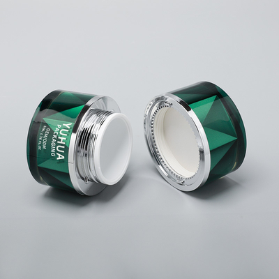 Wholesale Luxury Plastic Cream Jars 50g Empty Green Double Wall Cosmetic Jar For Skincare