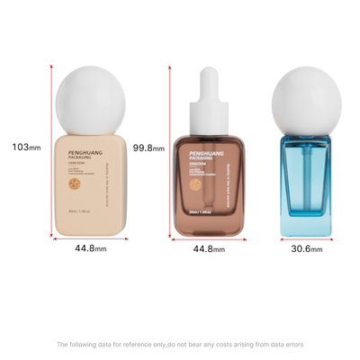 Luxury Wholesale Foundation Bottles 30ML Round Ball Cap Thick Bottom Empty Liquid Foundation Bottles