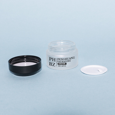 5-100g Matte Glass Cosmetic Jar Round Bottom Face Cream Jar With white Lid